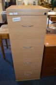 Beech Effect Four Door Filing Cabinet