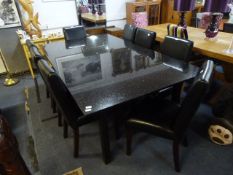 Black Marble Topped Dining Table 83