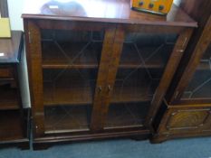 Mahogany Effect Bookcase with Glazed Doors