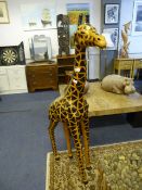 Indian Leather Giraffe Statuette 54
