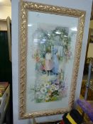 Floral Print - Girls in a Garden