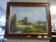 Oil on Board - Landscape by Y. Stevens