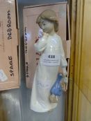 Nao Figurine - Girl with Teddy Bear