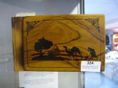 Vintage Olive Wood Book - Flowers from the Holy La