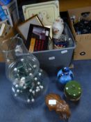 Crate Containing Christmas Tree Lights etc.