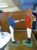 Two Serving Stands, Fox Figurine, etc.