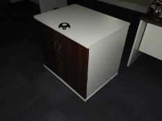Two Door Office Cabinet (Darkwood & White)