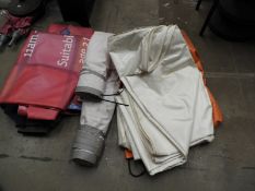 *Assorted White Tarpaulin Sheets, Printed Signs, C