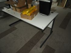 Straight Desk 160x80cm (White & Grey)