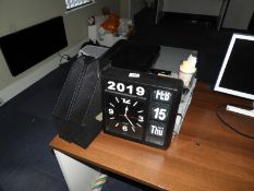 Assorted Office Sundries Including Wall Clock, Filing Trays, etc.