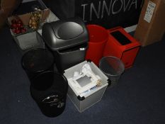 Assorted Waste Bins, Office Sundries, etc.