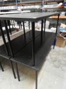 *Two Black Topped Tables on Tubular Legs