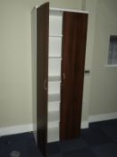 7ft Double Door Office Storage Cabinet (Darkwood & White)