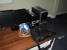 Two Computer Towers, Flatscreen Monitor, etc.