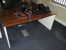 Modern Office Desk 160x80cm (Darkwood & White)