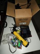 Electric Shower Pump, Keyrings, Torch, Calculator, etc.
