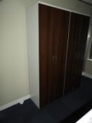 7ft Double Door Office Storage Cabinet (Darkwood & White)