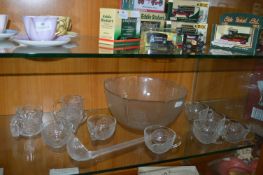 Glass Punch Bowl and Cups