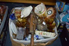 Large Box Containing Various Pottery Items
