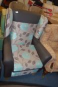 Brown Floral Armchair