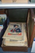 Vintage Suitcase Containing Old Newspapers