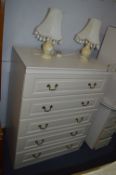 White Five Drawer Chest