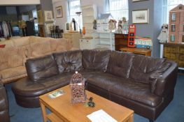 Brown Leather Corner Sofa