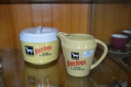 White Horse Scotch Whiskey Jug and a Ice Bucket