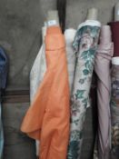 Five Part Rolls of Assorted Upholstery and Curtain