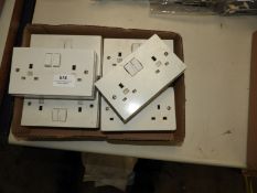 Six MK Double Sockets with Back Boxes