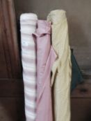 Five Part Rolls of Assorted Upholstery and Curtain