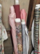 Five Part Rolls of Assorted Upholstery and Curtain