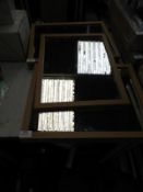 Three Light Oak Framed Wall Mirrors