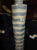 69m Roll of Blue & White Striped Cloth