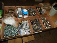 Ten Boxes Containing Assorted Bedknobs, Pneumatic