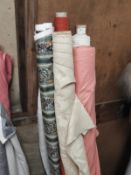 Five Part Rolls of Assorted Upholstery and Curtain
