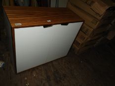 Contemporary Style Wood Effect and White Storage C