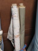 Five Part Rolls of Assorted Upholstery and Curtain