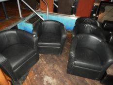*Five Black Faux Leather Tub Seats