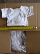 Box of 500 Medium White T-Shirts for Teddies and D