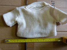 Box of 500 Large Cream Jumpers for Teddies and Dol