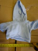 Box of 500 Medium Baby Blue Hoodies for Teddies an