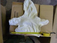 Box of 50 XL Cream Hoodies for Teddies and Dolls