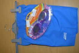 *Pair of Zoggs Goggles and Swim Shorts