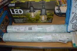 *Fern Motif Teal Wallpaper