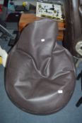 Brown Leatherette Beanbag Chair