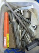 *Box of Drill Bits, Chuck Keys, etc.