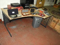 *L-Shaped Desk in Light Beech and Grey Finish