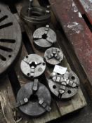 *4x Three Jaw and 1x Four Jaw Lathe Chucks