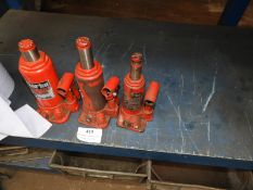 *Three Clarke Hydraulic Bottle Jacks